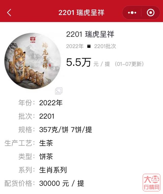 2201瑞虎呈祥 新一代生肖茶的起点!