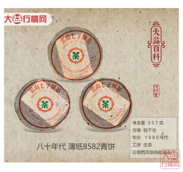 【大益百科】八十年代 薄纸8582青饼